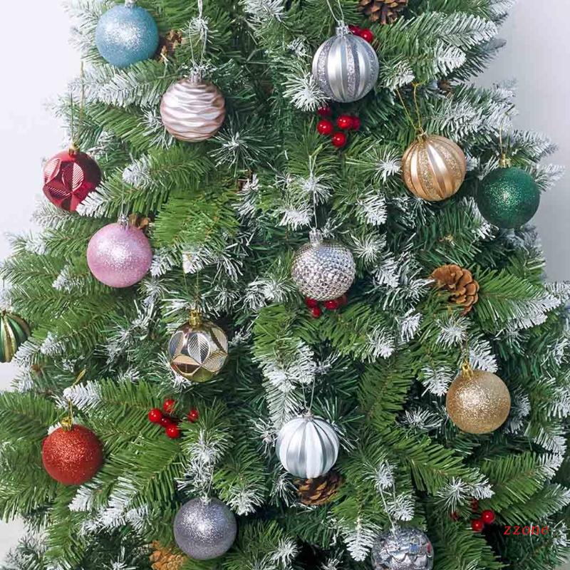 6 Pcs Ornamen Gantung Pohon Natal Bahan Kawat Besi Aksen Payet Glitter Untuk Dekorasi Pesta