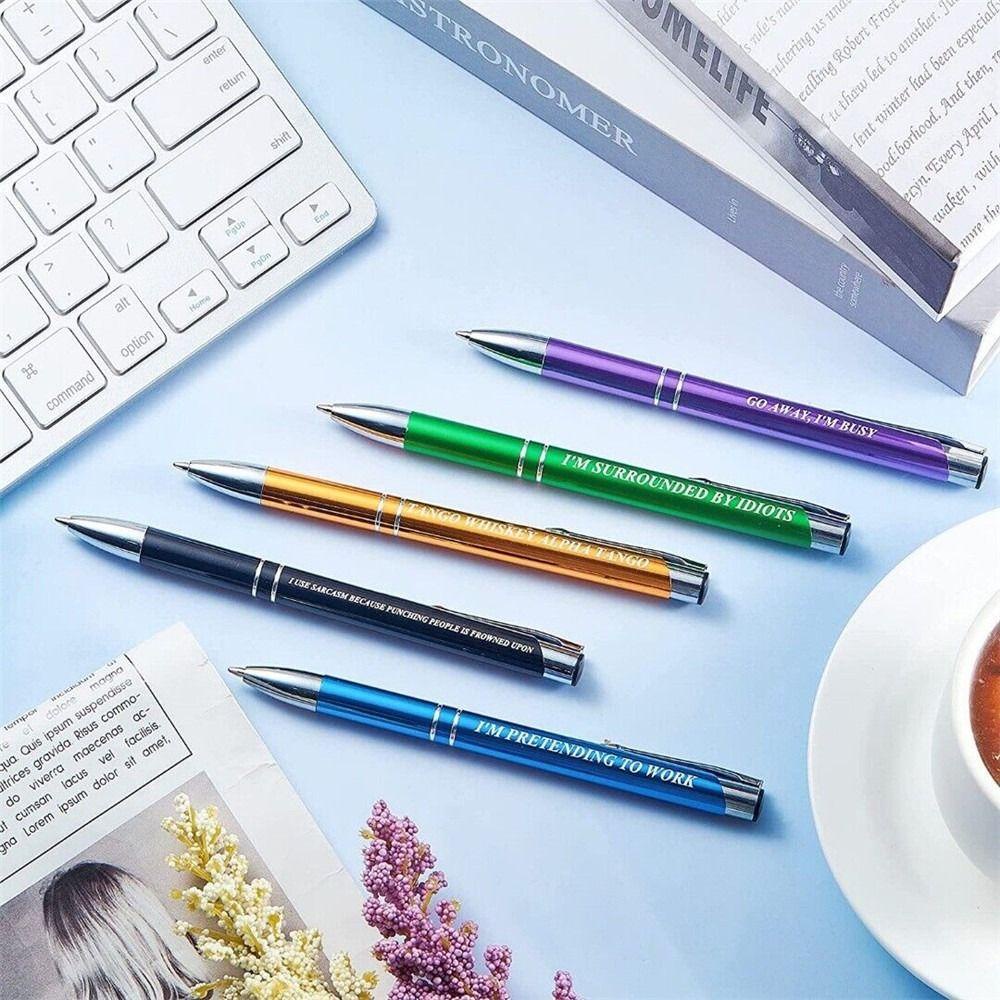 Nanas 5Packs Pulpen Lucu Pulpen Tulisan Tinta Sekolah Hitam Pekerjaan Rumah Tangga Glitter Pen