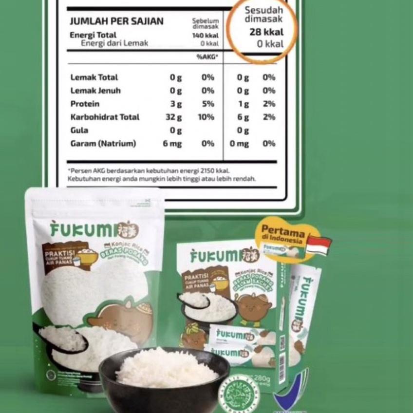 

BRANDS FESTIVAL FUKUMI Beras Porang Box Sachet - Shirataki/Konjac Rice 280gr 