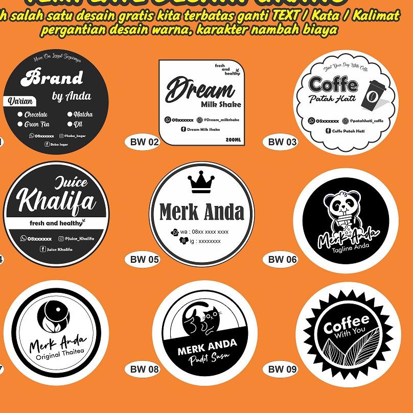 

↼ Stiker Transparan A3+ label minuman makanan skincare kosmetik MURAH / Potong Putus / Potong setengah putus ☟