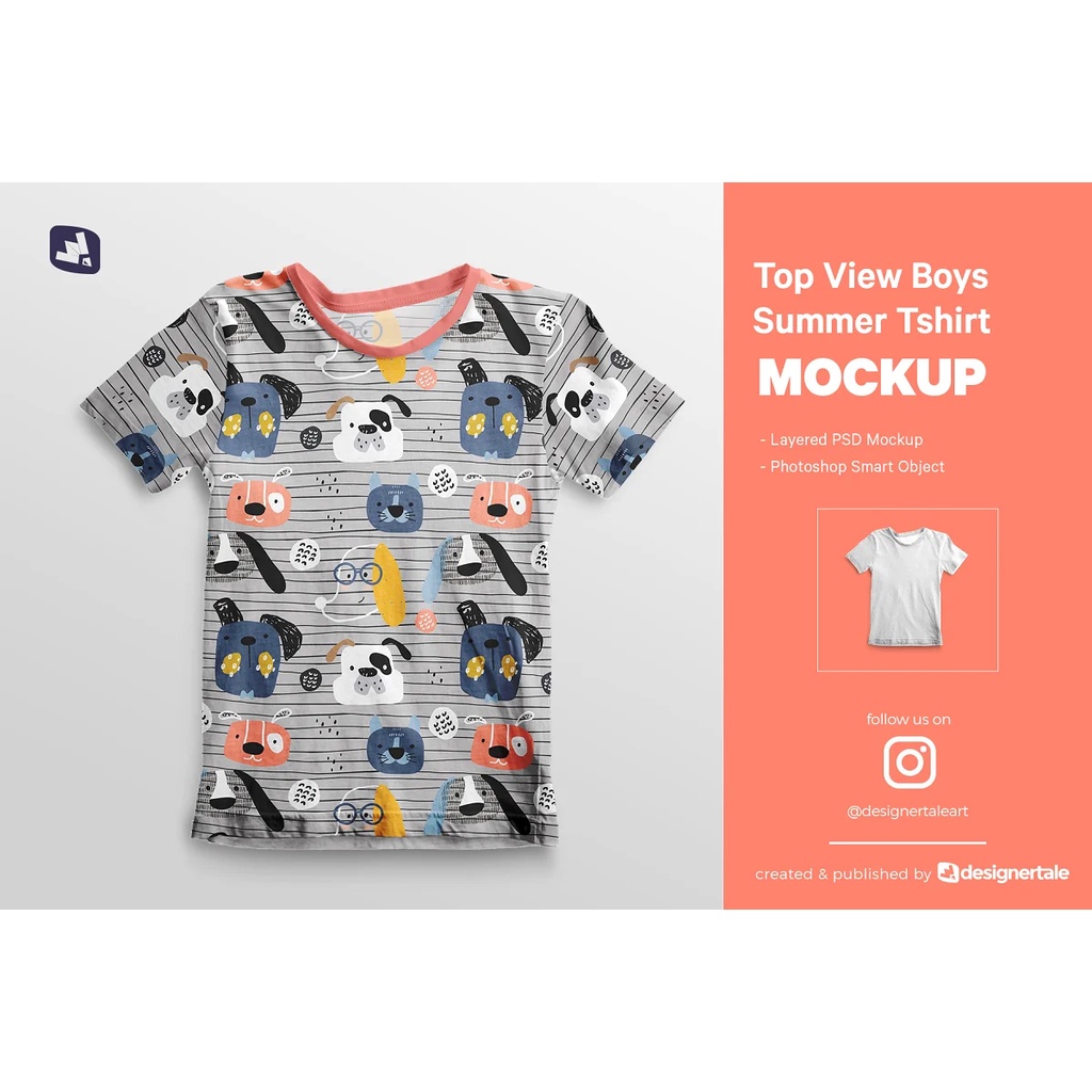 Top View Boy S Summer Tshirt Mockup