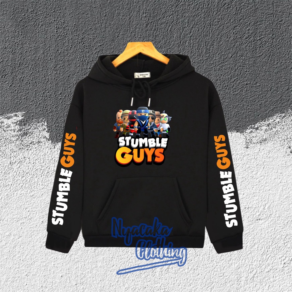 Hoodie Anak Laki Laki STUMBLE GUYS Terbaru/Switer Anak Laki Laki Perempuan Umur 2 3 4 5 6 7 8 9 10 11 12 Tahun/Sweater Hodie Anak Cowok Cewek Keren/Sweter Suiter Anak Laki Laki Perempuan Hitam