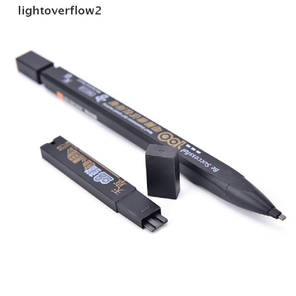 (lightoverflow2) Pensil Mekanik 2B Warna Hitam Dengan Isi Ulang