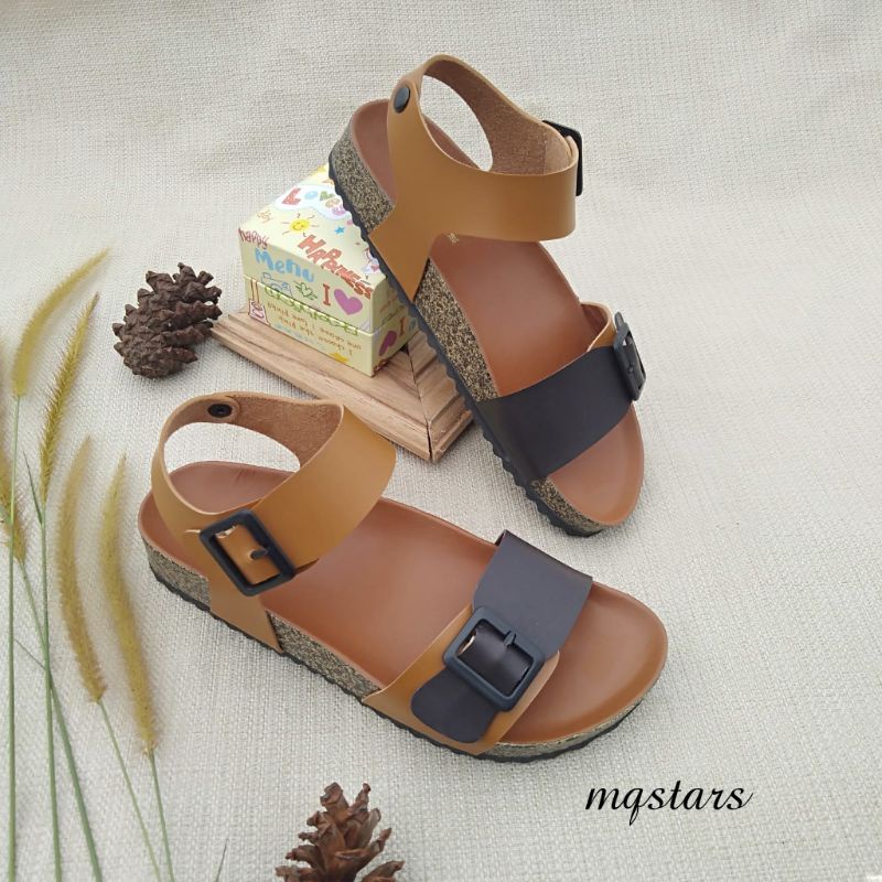 mqstars Sandal Puyuh Gesper Wanita Trendy Tali Belakang