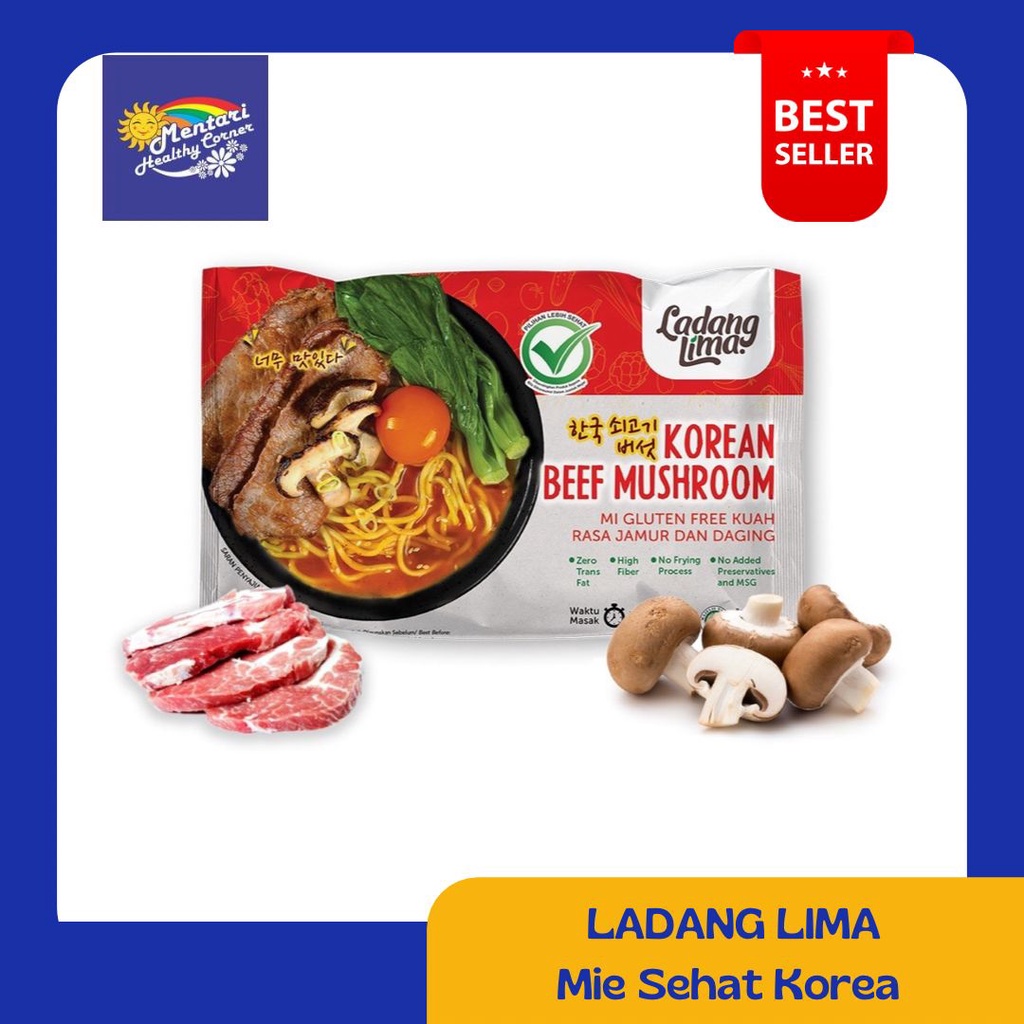 Ladang Lima Korean Beef Mushroom / Mie Sehat Gluten Free 94 gram