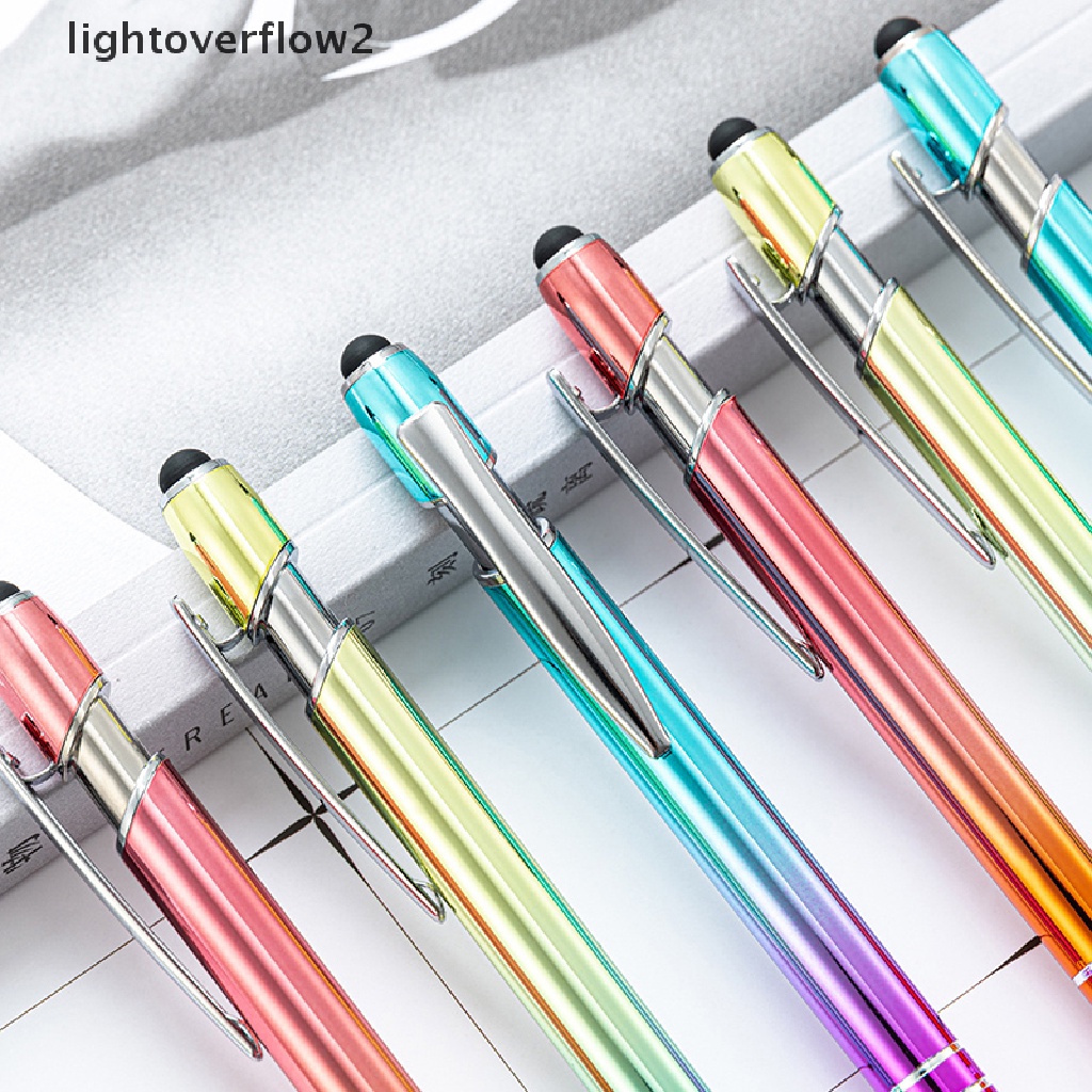 (lightoverflow2) 1pc Bolpen Metal Multi Warna Kualitas Tinggi Untuk Stationery Sekolah / Kantor