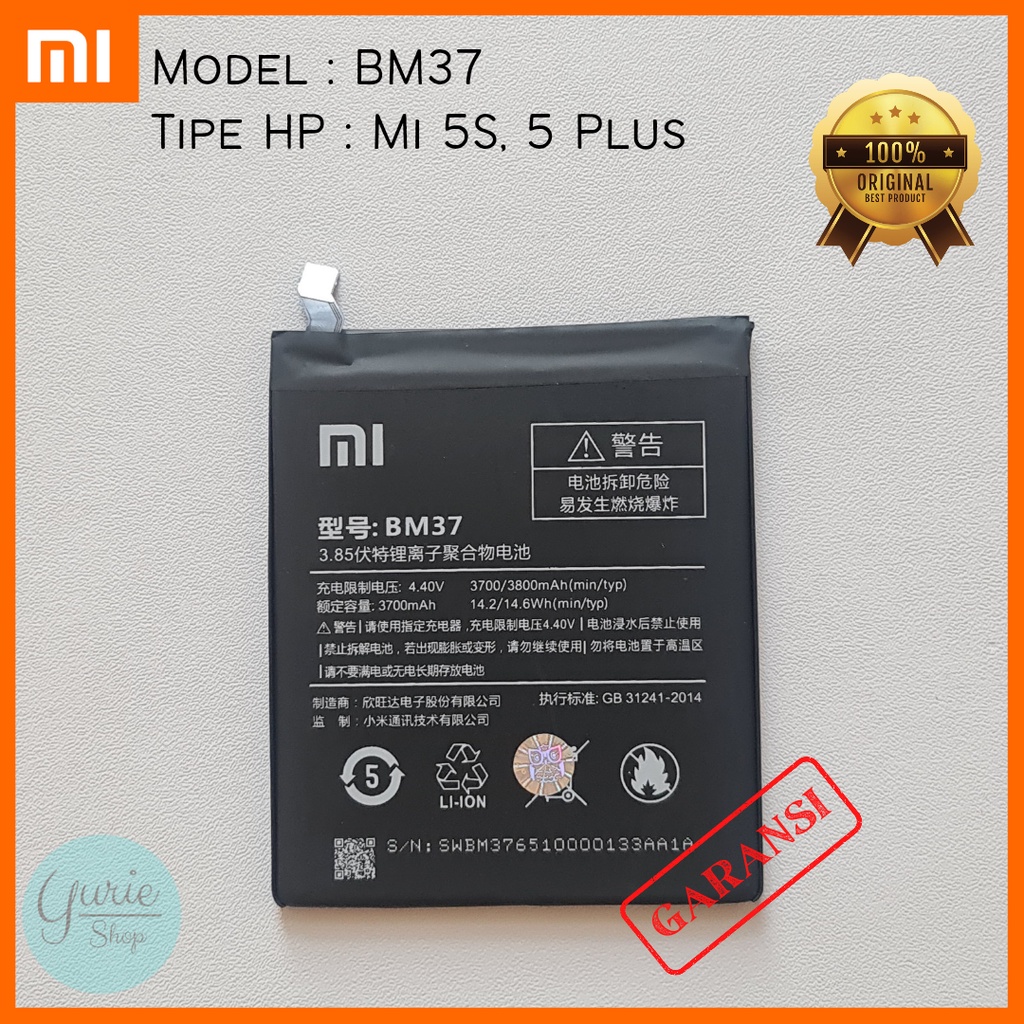 BATERAI BATTERY BATRE XIAOMI MI 5S+ 5S PLUS BM37 ORIGINAL