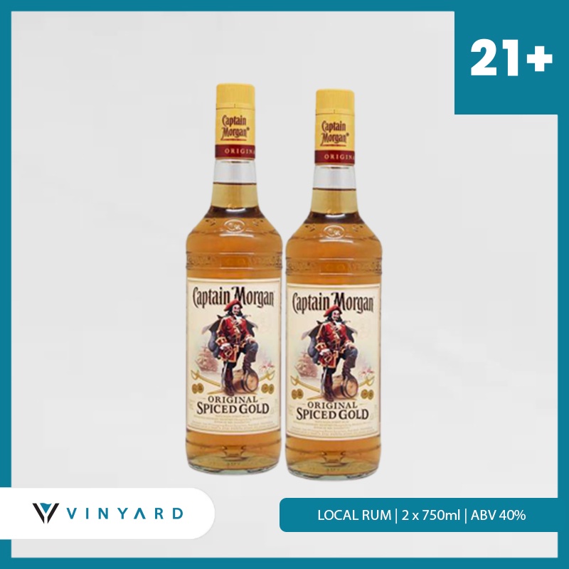 Paket Isi 2 Captain Morgan Original Spiced Gold 750ml ( 2 Botol )