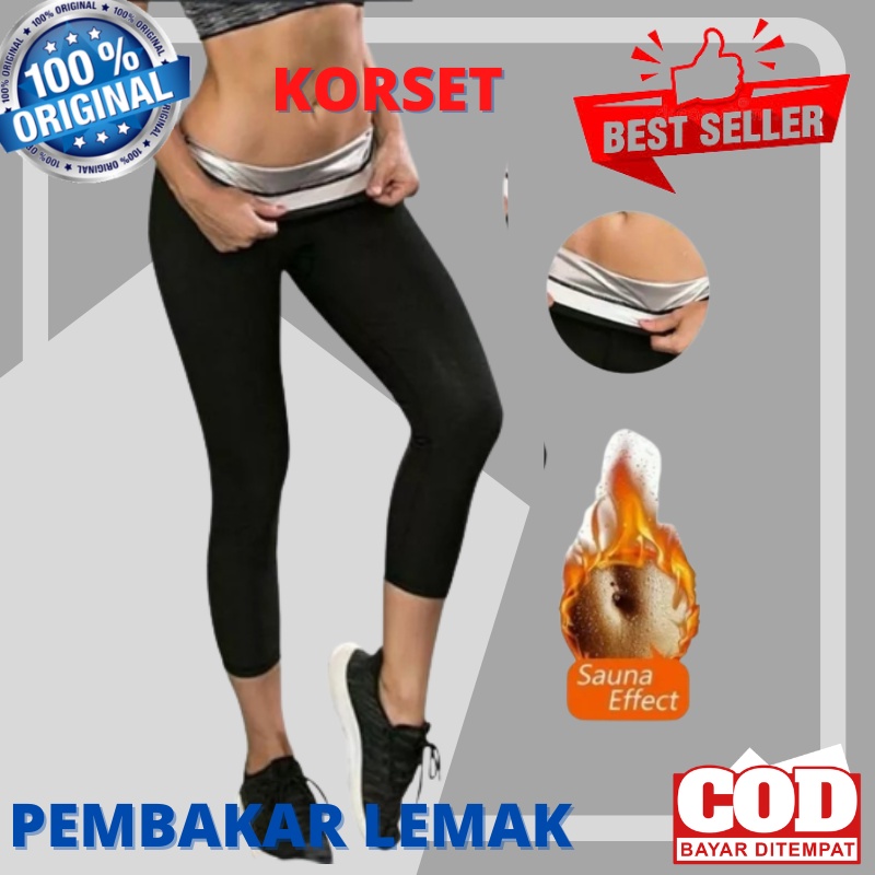CELANA SAUNA SILVER PEMBAKAR LEMAK KORSET PELANGSING - XXXL