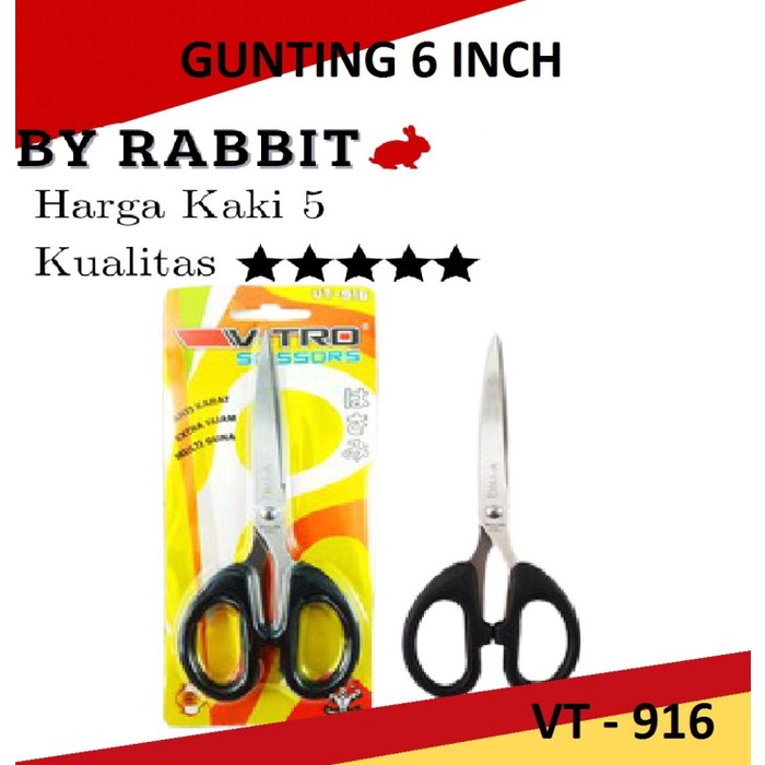 

Promo Bulan Ini Gunting Kertas Vt-916 6 Inch / Scissors Warna Hitam Berkualitas