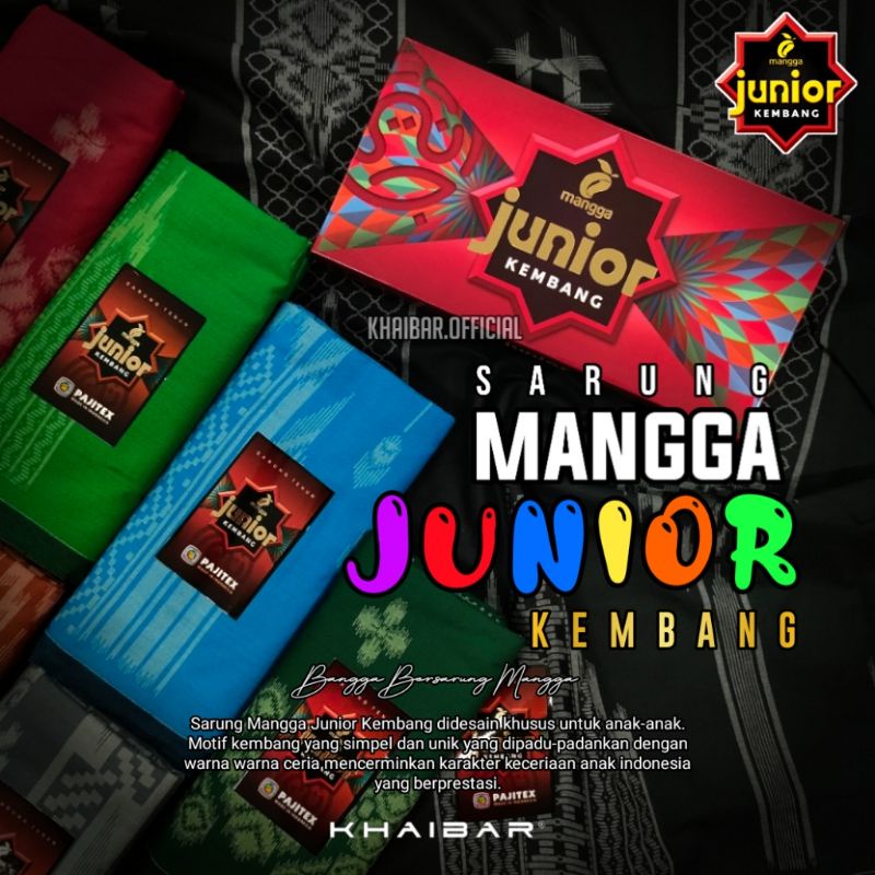 SARUNG MANGGA JUNIOR KEMBANG SARUNG ANAK KEMBANG MANGGA GOLD KEMBANG