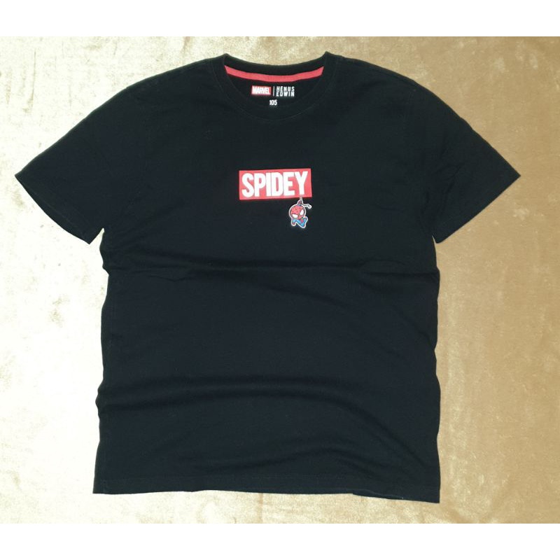 Kaos Hebus Edwin Art Spiderman Cibi Second Brand, Baju Second Marvel