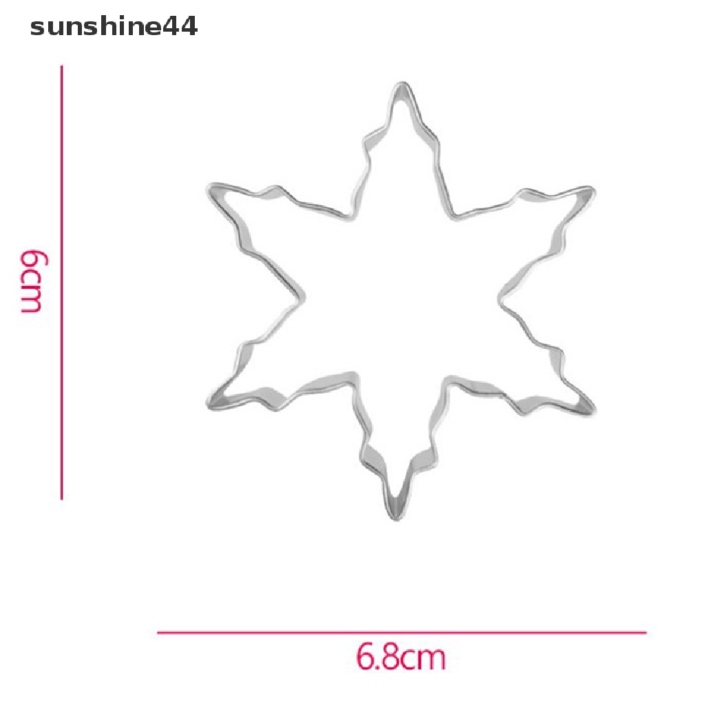 Sunshine 1pc Cetakan Pemotong Kue / Biskuit Bentuk Snowflake Natal