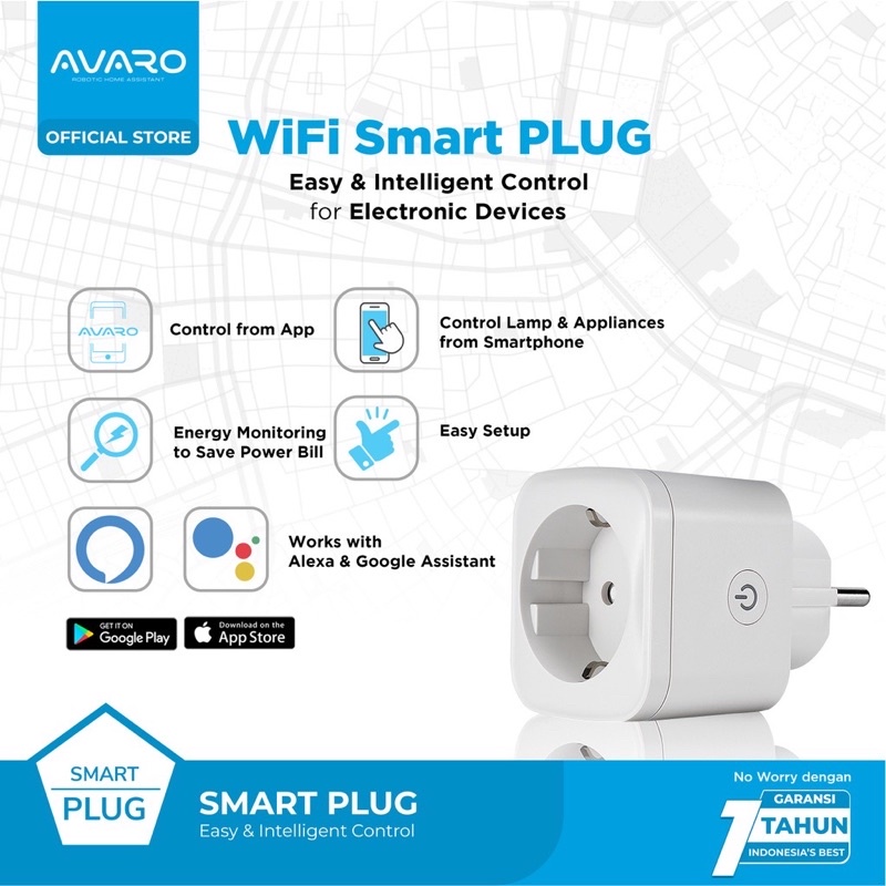 AVARO Smart PLUG WiFi Wireless Colokan - IoT Smart Home