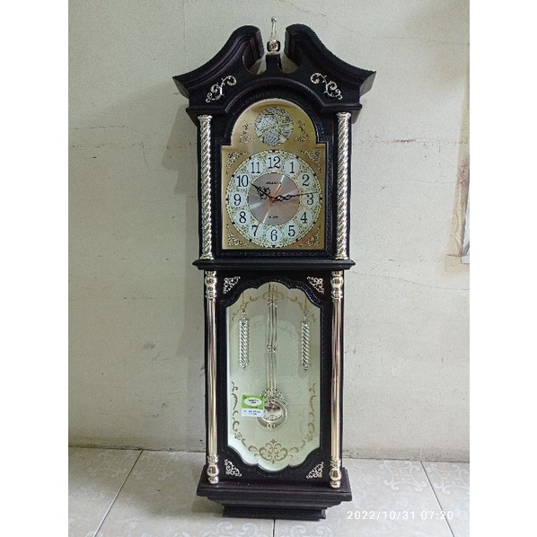 Jam Dinding klasik bandul bunyi melodi bell bahasa Indonesia besar SAKANA 352 95cm x 37cm