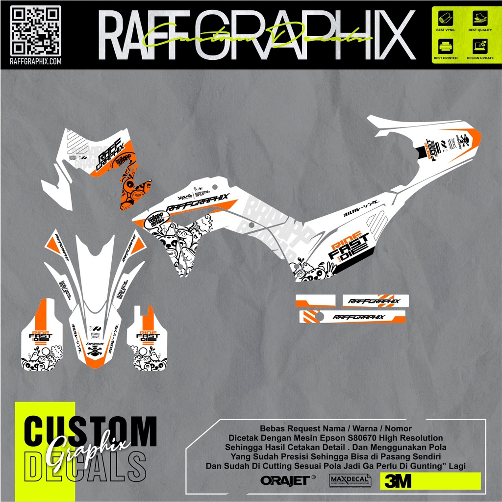 decal crf 150 full body decal crf 150 motif kartun decal supermoto crf 150 keren decalcrf 150 putih