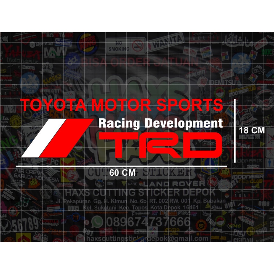 Cutting Sticker Kaca Belakang Mobil TOYOTA MOTOR SPORT TRD RACING 60CM