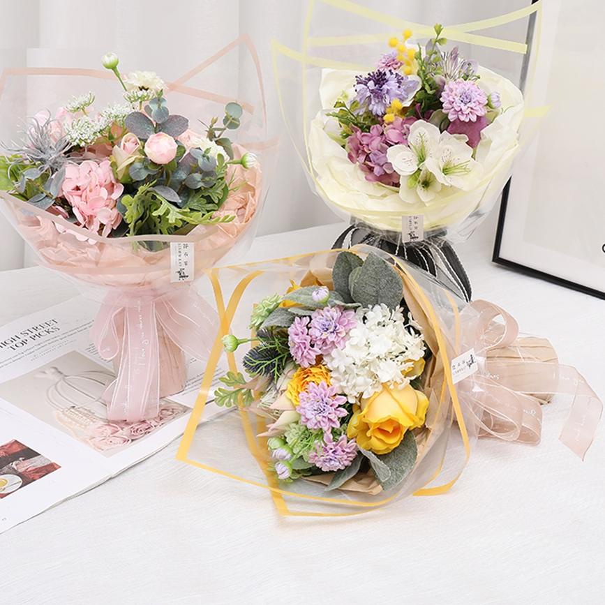 

Best 20 LEMBAR Flower Wrapping Paper OPP Transparan Bening List Warna Kertas Buket Bunga Cellophane ✓