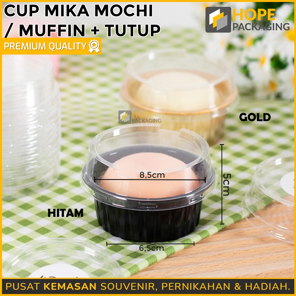 [ ISI 5 PCS ] Cup Mika Mochi / Muffin + tutup Tray Mika Tutup W10 Mooncake 75gr Pudding Mochi Pia Kue Nastar dll