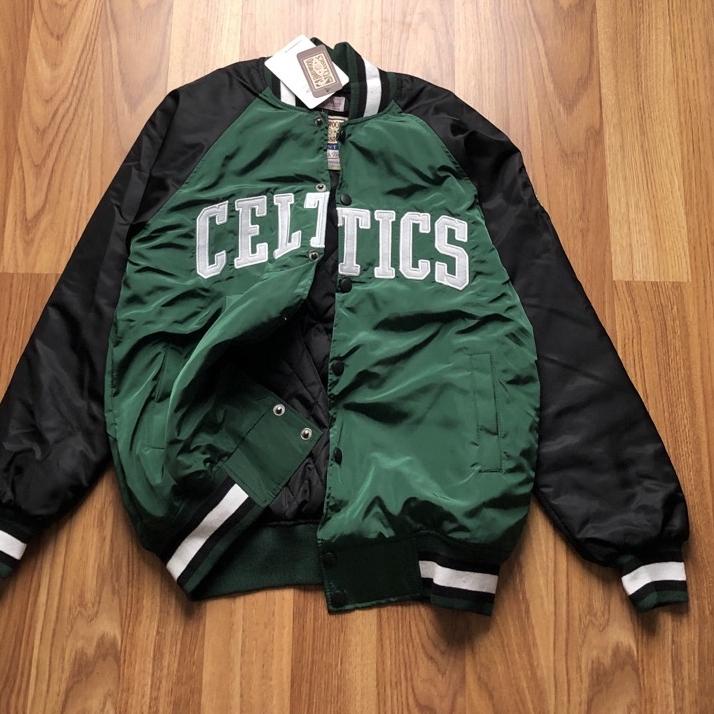Terbagus.. VARSITY JACKET CELTICS HIJAU COMBY HITAM FULLTAG PRIA & WANITA