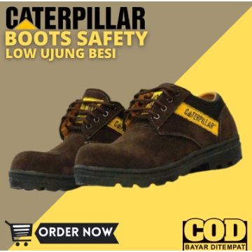 [COD] Bayar Di Tempat !!!!! Sepatu Boots Safety Caterpillar SBY  pendek /CAT Ujung Besi Proyek Kerja Sepatu Pria