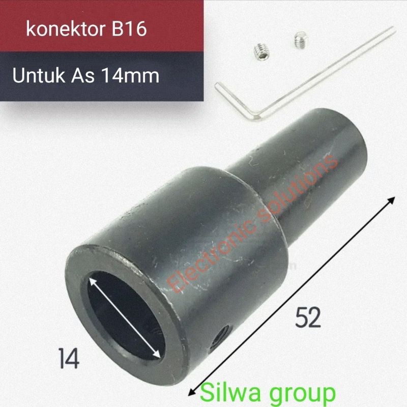 konektor sambungan as polos ke chuck B16