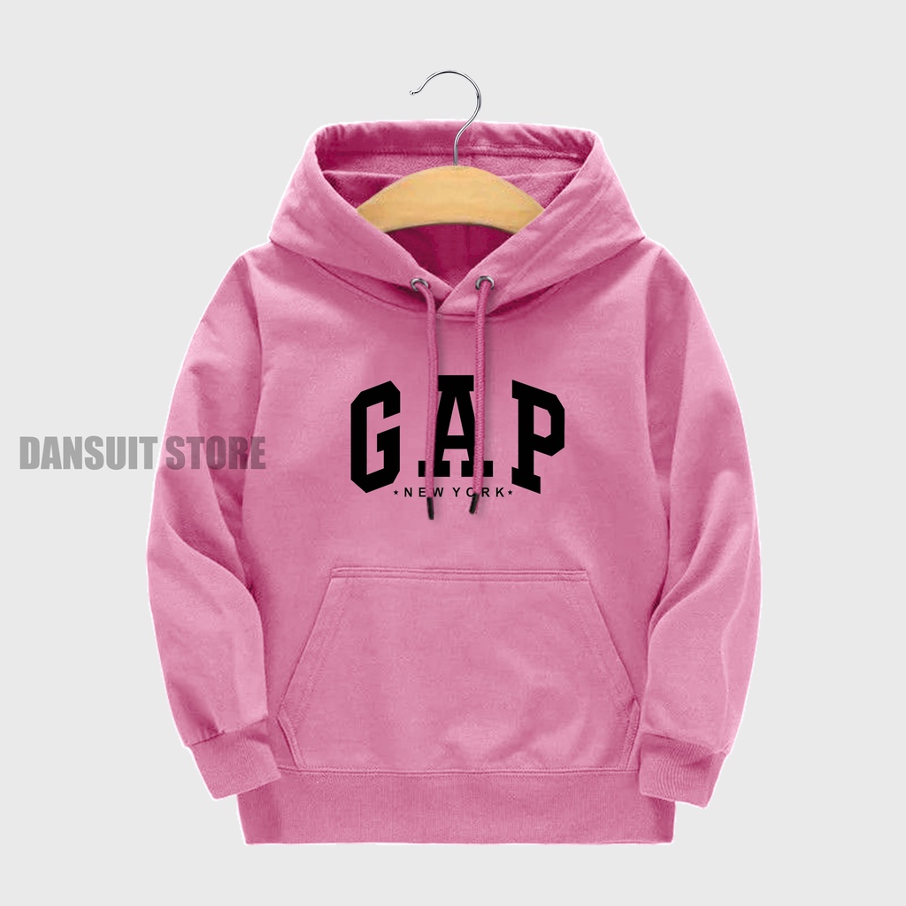 Sweater Hoodie Anak Laki-laki Perempuan Usia 4-13 Tahun Hoodie Anak Motif GAP Logo Bahan Tebal Premium