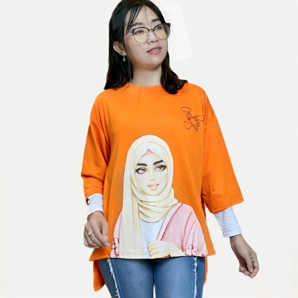 LD 130 ATSAN OVERSIZE MUSLIMAH KAOS WANITA JUMBO VIRAL