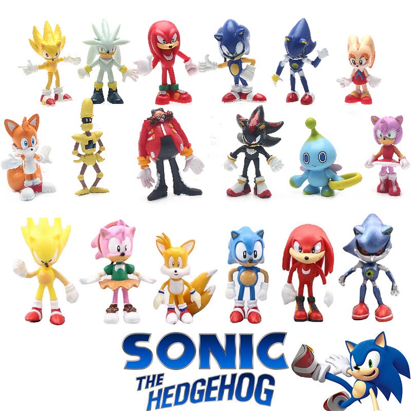 12pcs Mainan Action Figure Sonic the Hedgehog Untuk Hiasan Kue
