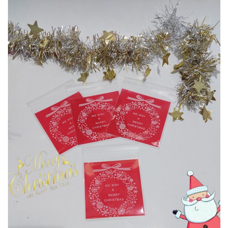 

cookies bag christmas natal uk 10x10cm candy bag (1pack=100pcs)