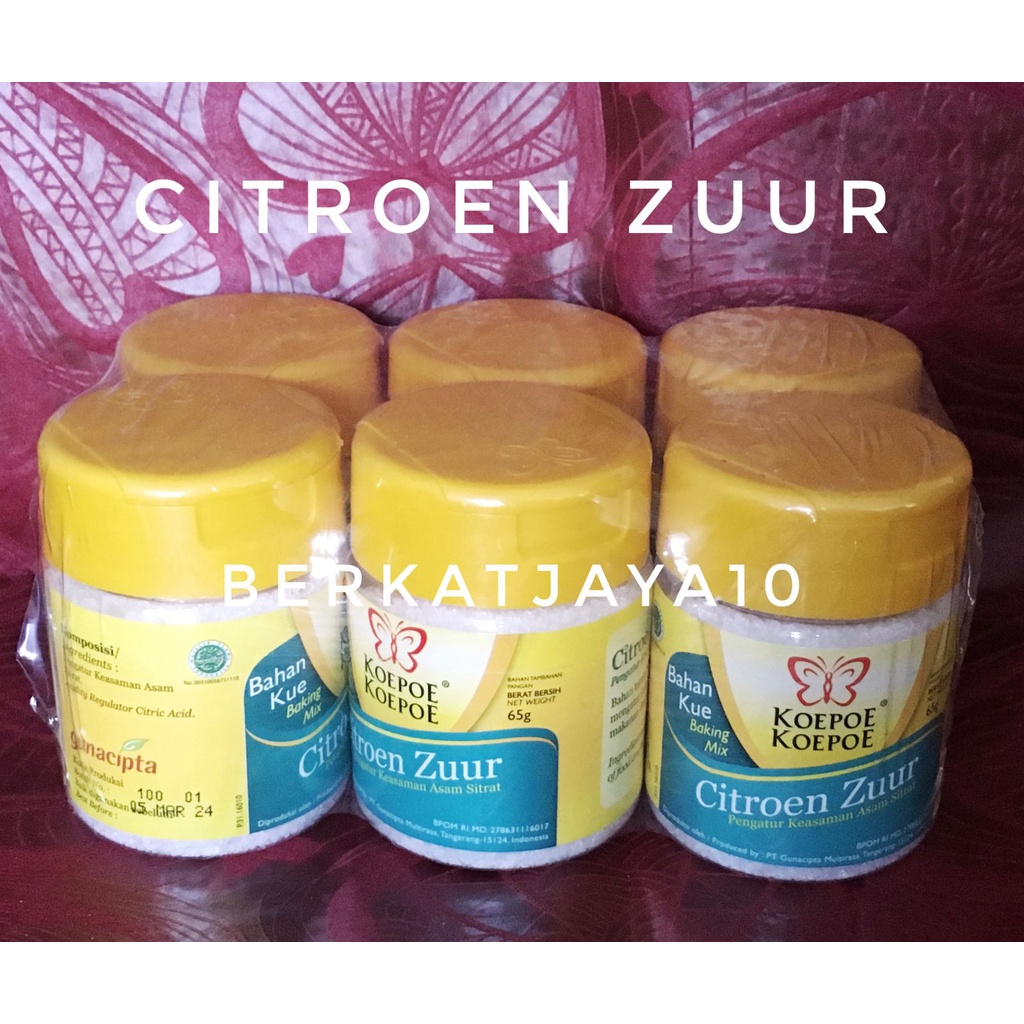 Citroen Zuur 65 Gram (isi 6 Pcs per pack) Koepoe koepoe Asam Sitrat