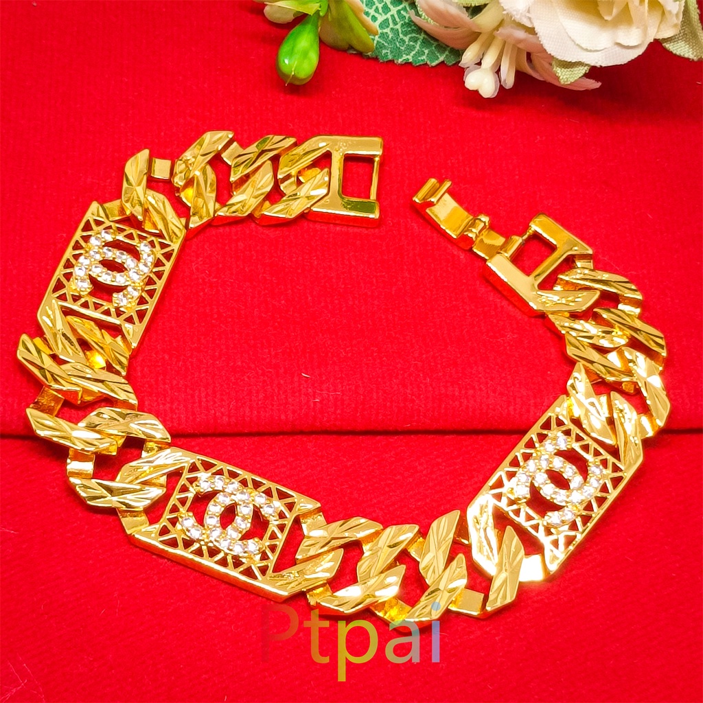 Gelang Kendari terbaru bangle xuping dubai gelang tanganlapis Emas 24k fashion perhiasan