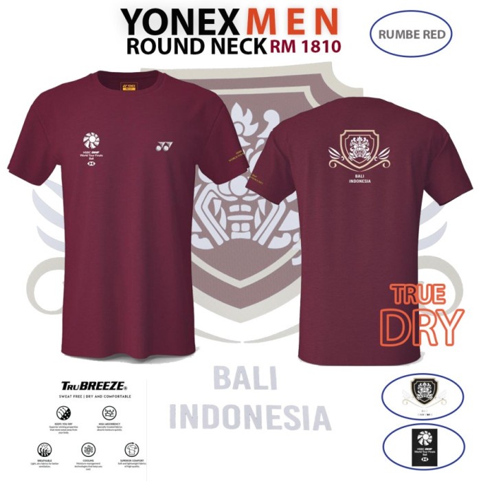 Kaos YONEX / T-Shirt YONEX RM1810 HSBC BWF WORLD TOUR FINALS BALI|NEW| - Rumba Red, M