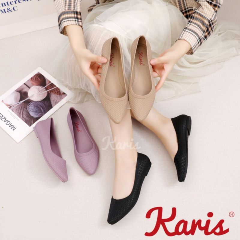 NEW A 568 Flatshoes Karis Sepatu Wanita Jelly Flat