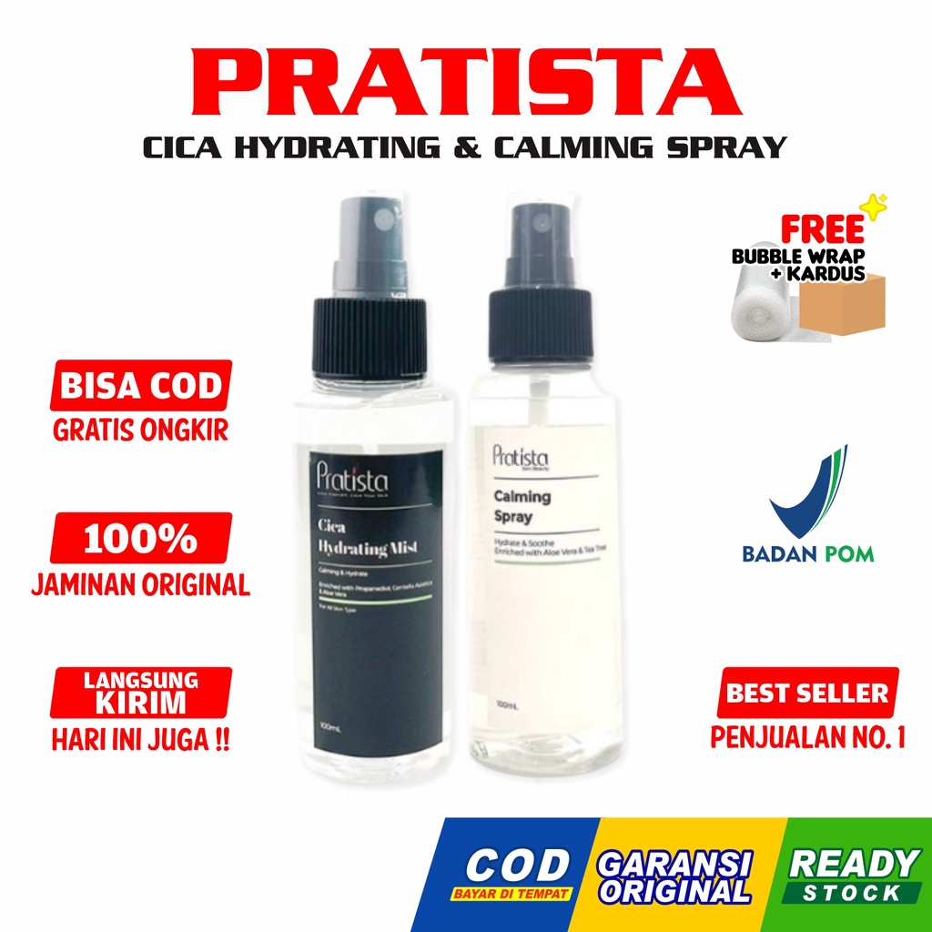 Pratista Calming Spray &amp; Cica Hydrating Mist 100ML Spray Face Mist Menghidrasi Melembabkan Wajah BPOM Original