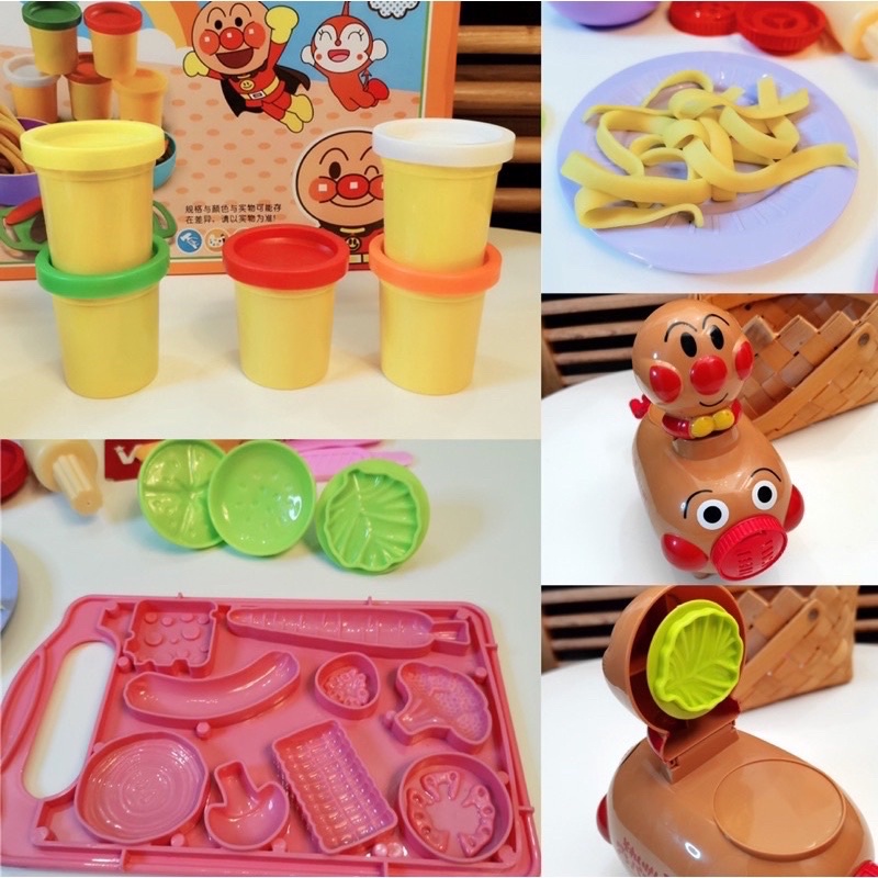 anpanman DIY 3D noodle maker color clay dough mainan lilin anak