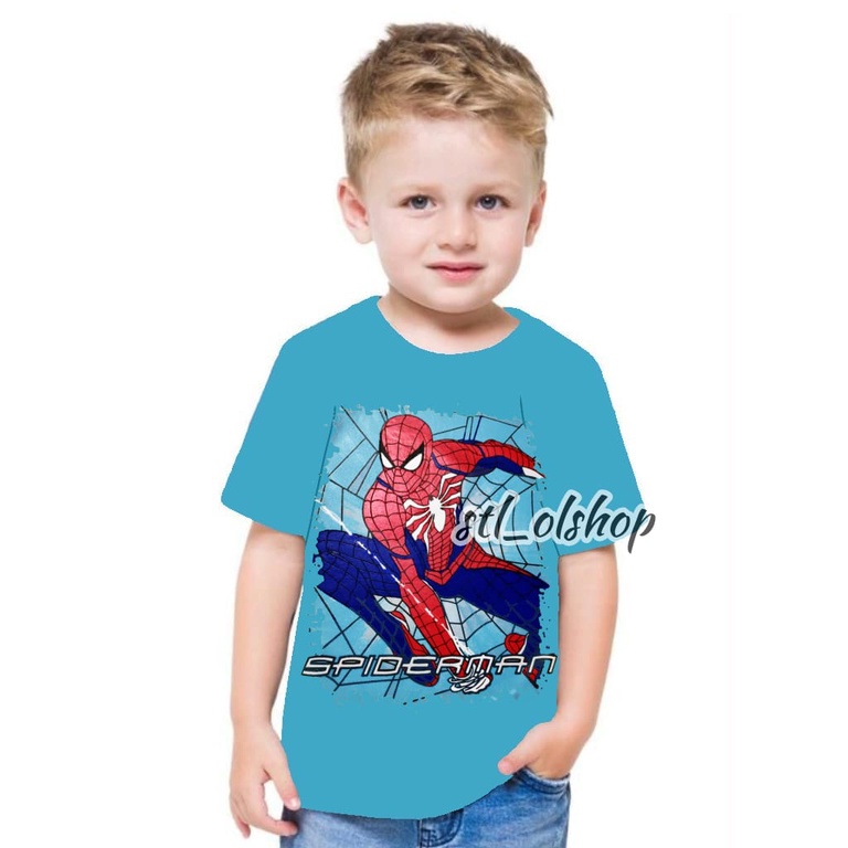 Kaos atasan Spiderman anak laki-laki  | Kaos lengan pendek | 1-10 Tahun