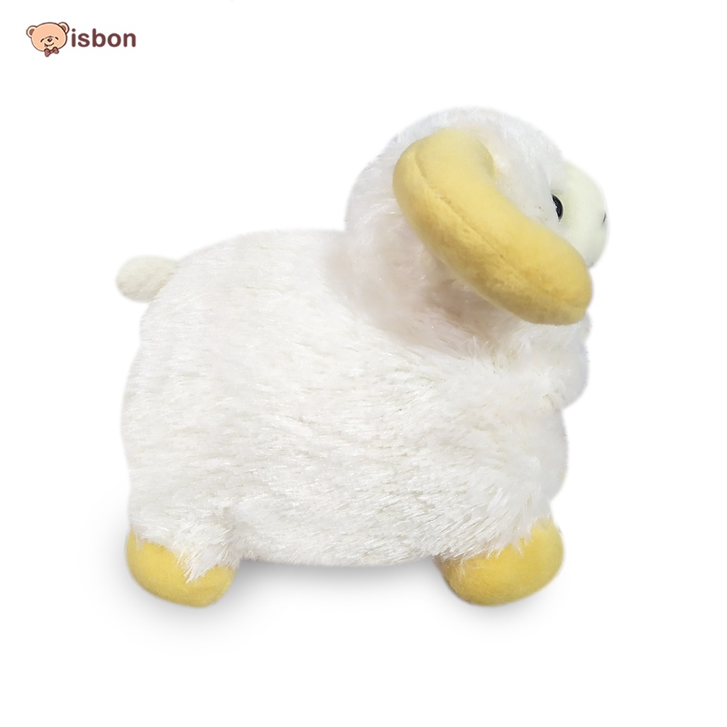 Boneka domba tanduk cream bulu panjang bahan premium-istana boneka