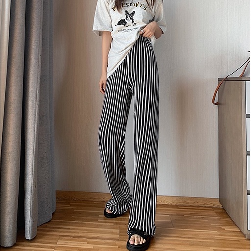 【Blossom】Korean Summer Striped  Long Pants 7319