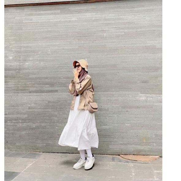 ➥Motif Terkini (Bisa Cod) Inner Dress / Midi Dress / Inner Kutung Panjang Dress tanpa lengan / Gamis