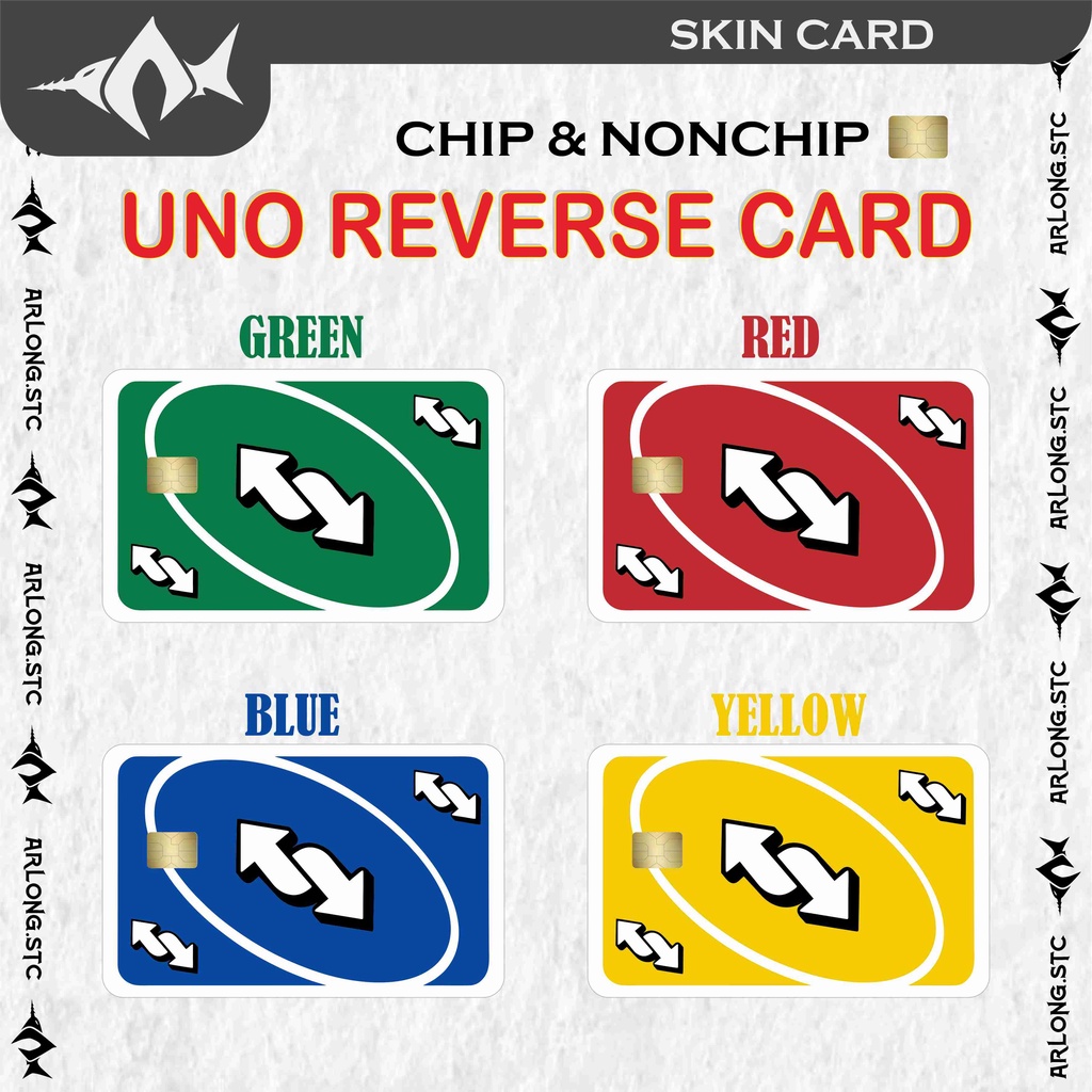 VINIL Skin Card / Skin Kartu / Sticker Kartu ATM Chip Dan Nonchip Uno Reverse tahan Air