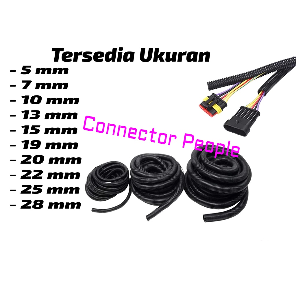 Selang Spiral Fleksibel BELAH 5 - 28mm Pengaman Kabel Mobil Motor Per meter