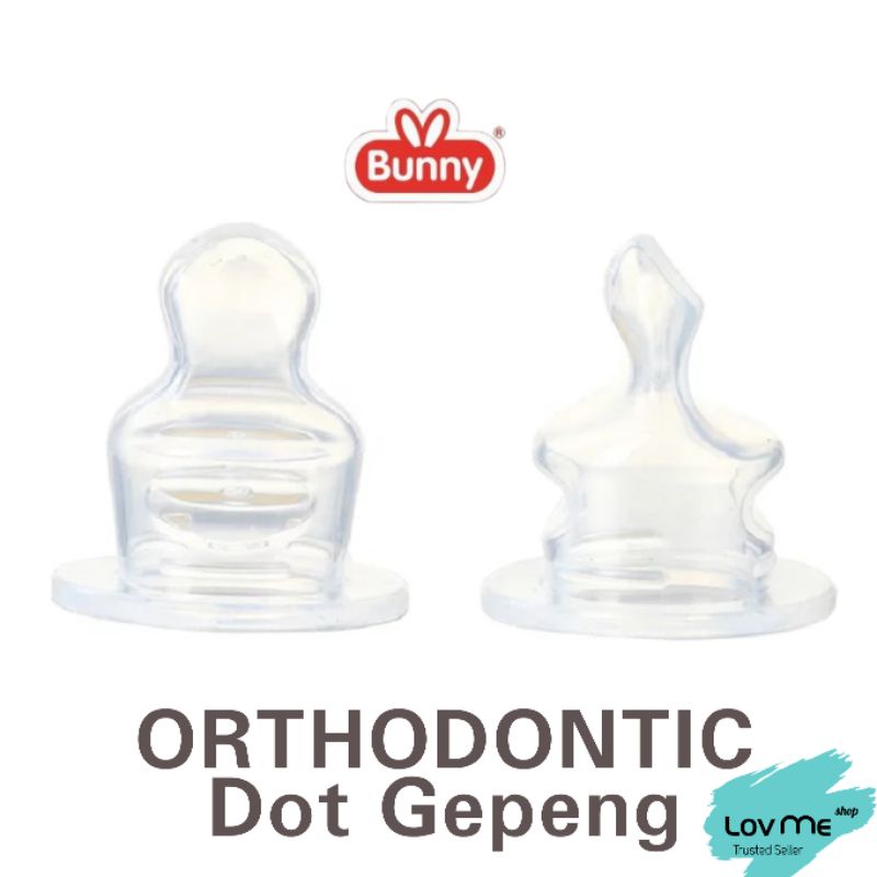 lov me❤ Lusty Bunny Orthodontic Silicone Nipple gepeng Refill Dot Pentil Bayi DN5602 DN5601 Ukuran S M L