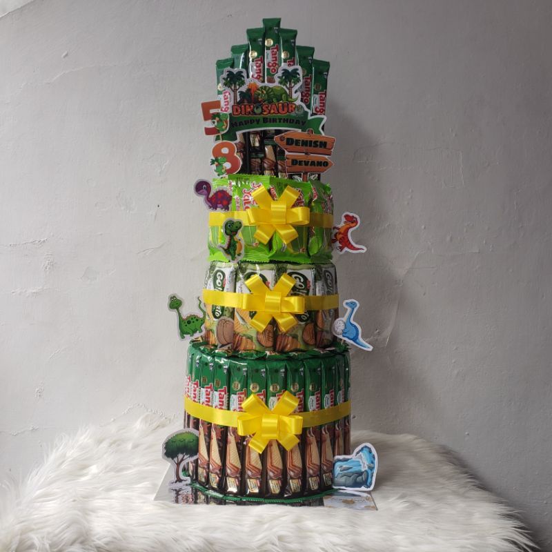Jual PROMO,,,Kue Ultah Tower Snack / Cake Tower Snack Kekinian 4 Susun