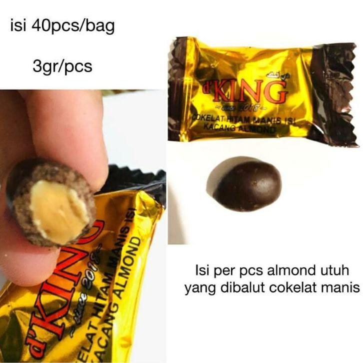 

art0g0Fu--D'KING BONIBOL COKLAT ALMOND KEMASAN BAG / KANTONG ISI 40pcs