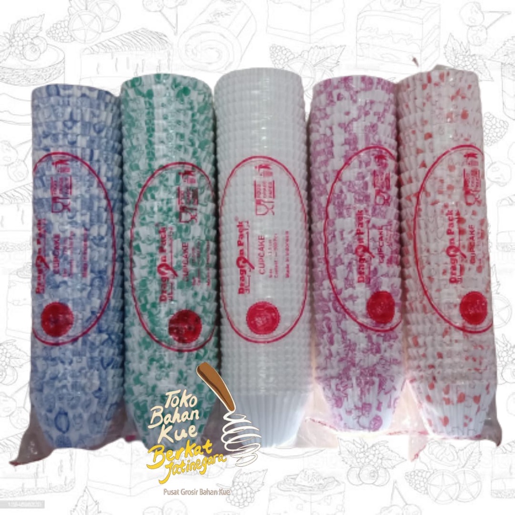 KERTAS BOLU KUKUS BULAT 12,5 MM 500 LEMBAR CAKE CASE CUP CAKE FOOD GRADE / DRAGON PACK