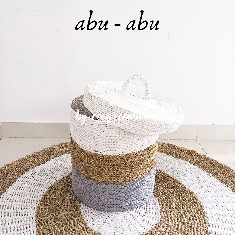 Laundry Basket / Basket Laundry Seagrass with Cap / Tas / Keranjang Laundry Seagrass