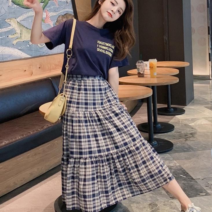 Sale Rok Wanita Tartan Skirt Korea Style Rok Plisket Premium Rok Import