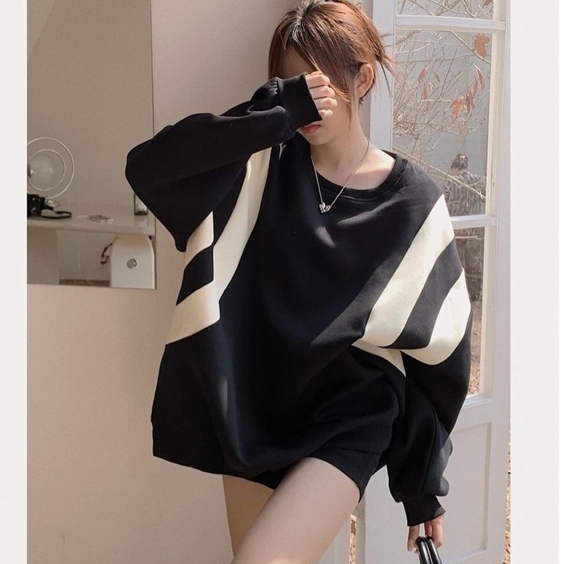 sweater wanita | LINES SWEATER OVERSIZE WANITA | crewneck wanita