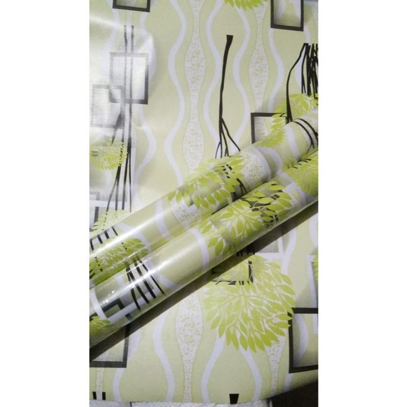 wallpaper dinding murah motif bunga kuning / wallpaper dinding sticker